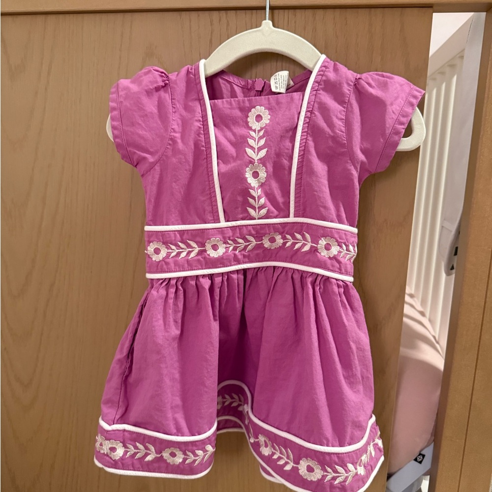Kate Quinn Purple Dress with White Embroidery